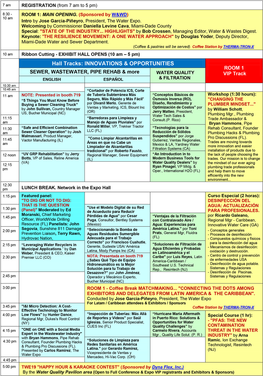 The Water Expo Program Wednesday